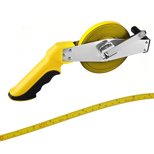 suaywo Rollbandmaß 50 m Stahl Maßband Genauigkeitsorientiertes Messwerkzeug Langes Maßband mit Griff Hohe Präzision Bandmaß Professionelles Messwerkzeug für Handwerker und DIY-Enthusiasten von suaywo