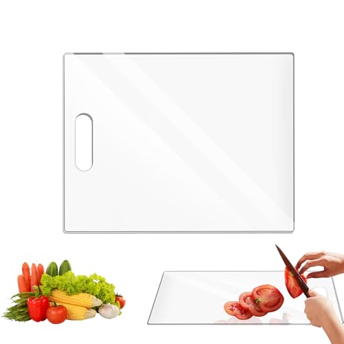 suaywo Schneidebretter, Schneidebrett Durchsichtig Acryl Schneidebrett mit griff Anti-Rutsch Cutting Board Dicke 3 mm Geeignet für Restaurants und Küchen 40 * 30cm von suaywo
