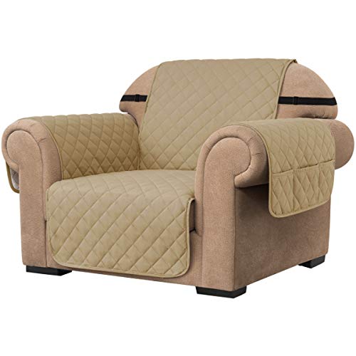 subrtex SU Strench Sofabezug, wendbar, Möbelschutz mit Gummiband für Wohnzimmer, rutschfest, waschbar, Couch-Stuhl für Haustiere, Kinder (1-Sitzer, Sand), VCUKSBTSFJ001S0S von subrtex