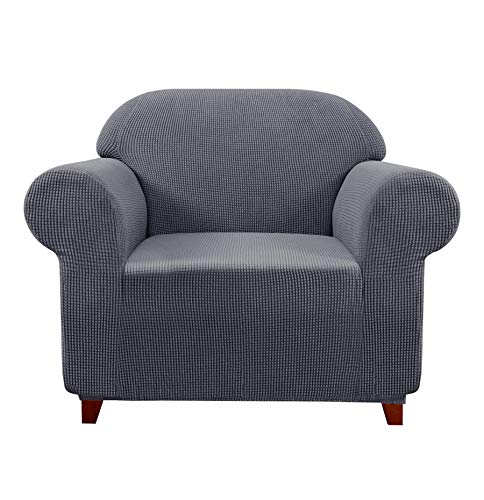 subrtex 1 Stück Sofabezug aus Polyester, elastisch, Sitzbezug, Sofabezug für zu Hause (1-Sitzer, Grau) von subrtex
