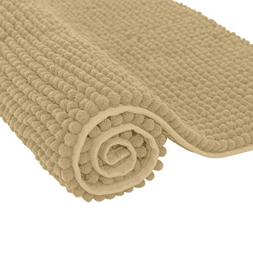 SU SUBRTEX Badematte Weich Kurz Plüsch Badteppiche für Badezimmer, Chenille, beige, 50×80cm von SU SUBRTEX