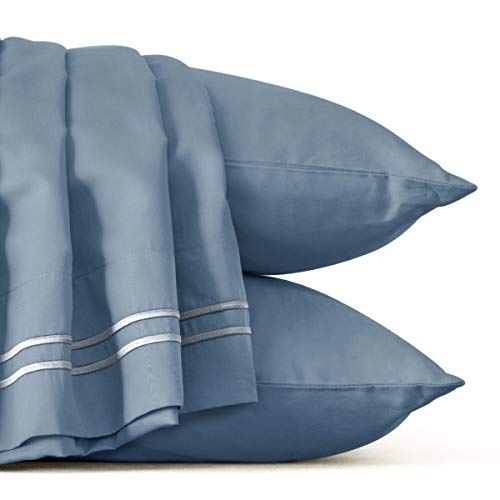 subrtex Bettbezug-Set, Kingsize-Bettbezug, 1 Bettbezug mit 2 Kissenbezügen (230 x 220 cm, blau) von subrtex