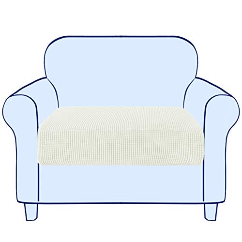 subrtex Sofa Sitzkissenbezug Stretch Sitzkissenschutz Elastischer Kissenbezüge Husse überzug Bezug für Sofa Sitzkissen (1 Sitzer, Creme) von subrtex