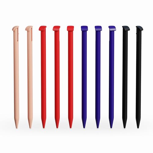 10x Set subtel® Touchpen: Kapazitiver Ersatzstift für Nintendo New 3DS Stift Halterung + Bildschirm, Touch Display Eingabestift, Stylus Pen für Touchscreen - Touchstift Bedienstift von subtel