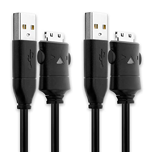subtel 2x USB Kabel 1.5m kompatibel mit Samsung YP-K3 YP-K5 YP-P2 YP-P3 YP-Q1 YP-Q3 YP-R1 YP-S3 YP-S5 YP-T10 YP-T9 Ladekabel SUC-C2 24 Pin auf USB A 2.0 Datenkabel schwarz PVC von subtel
