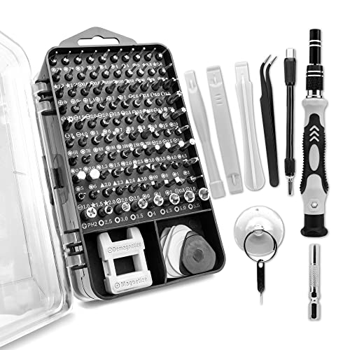 subtel Schraubendreher Werkzeug Set 122-Teilig, magnetisch - Spezial Schraubenzieher Werkzeugset - Bit Satz: Torx Imbus Y Type Tri - Reparaturset f. Handy Akku Laptop Display Feinwerkzeug, Tool Kit von subtel