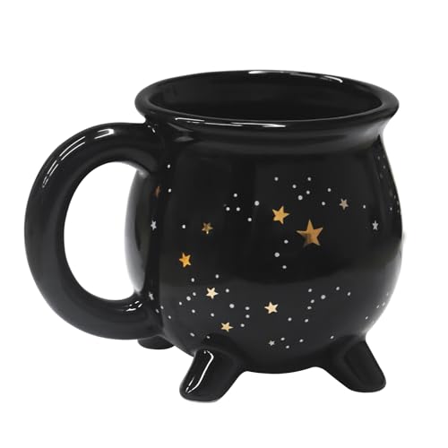 Hexengebräu Kessel Kaffeebecher, 350ml/10 oz Witch Brew Keramik Wasserkocher Kaffee Tasse, Niedliche Tasse, Sommer Winter Drinkware, Geburtstag Halloween Ostern Geschenk(Star) von sudatong
