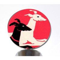Alt Art Deco 2 Windhundhunde Weinflaschenverschluss Whippet von suebero