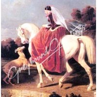 Windhund Hund Kachel Kunststück "Sidesaddle" - Ständer Oder Aufhängen 4-1/4" Quadrat von suebero