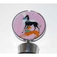 Windhund Pink Deko Hunde Weinflasche Whippet Ig von suebero