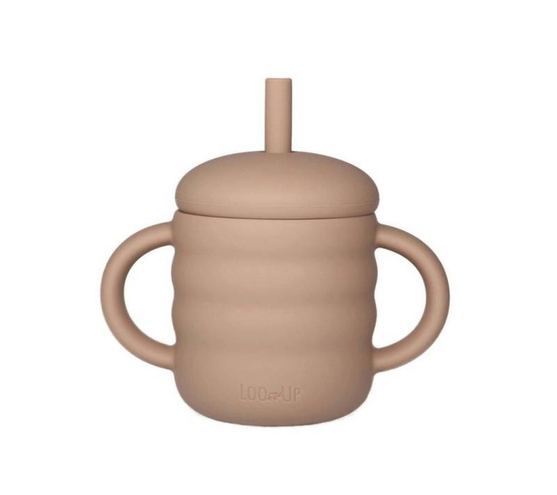 suebidou Becher Trinklernbecher mit Strohhalm 160 ml beige von suebidou