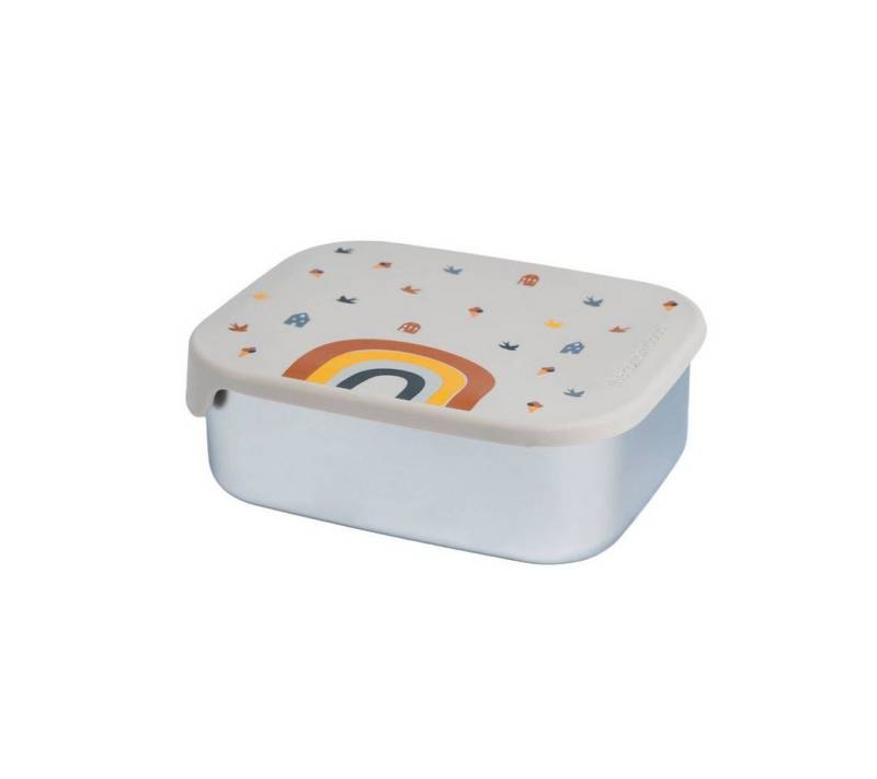 suebidou Lunchbox Brotdose aus Edelstahl mit Fächern Brotbüchse verschiedene Motive, (1 Lunchbox mit Deckel und herausnehmbaren Fächern), Edelstahl Brotdose mit 3 Fächern und Silikondeckel lebensmittelecht von suebidou