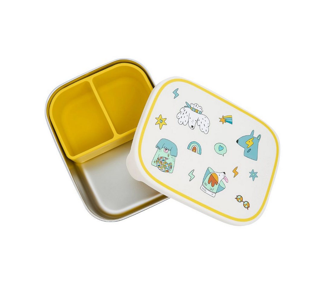 suebidou Lunchbox Edelstahl Brotdose 'Funky Dogs', Edelstahl 304 und lebensmitteltauglichem LFGB-zertifiziertem Siliko suebidou Lunchbox Edelstahl Brotdose 'Funky Dogs', Edelstahl 304 und lebensmitteltauglichem LFGB-zertifiziertem Siliko von suebidou