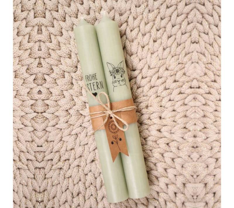 suebidou Tafelkerze 2er Set Osterkerzen Kerzen für Ostern mit Motiven Osterdeko Geschenk, nachhaltig, kreativ von suebidou
