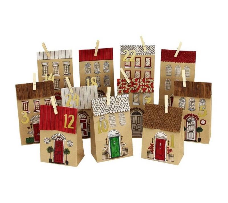 suebidou befüllbarer Adventskalender Kalender Tüten zum Selbtgestalten und Befüllen - Häuser suebidou befüllbarer Adventskalender Kalender Tüten zum Selbtgestalten und Befüllen - Häuser von suebidou