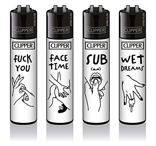 ledermodefashion Clipper ® Feuerzeug Feuerzeuge - Impact Adult #2 - Limited Edition 4er Set LMC329 von sufe