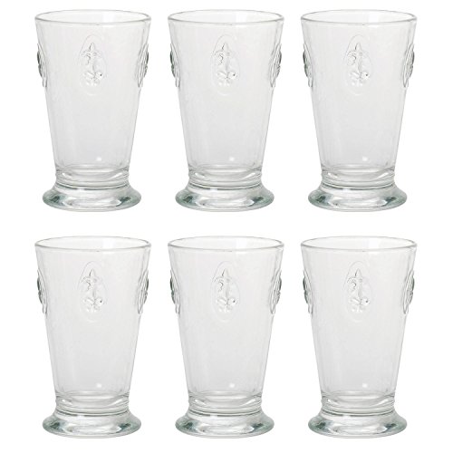 sufe Longdrinkglas Fleur de LYS 30cl (6er-Set) - Glas - Highballglas - Trinkglas - Zuhause - 6 Stück (1er Pack) - 180 ml von sufe