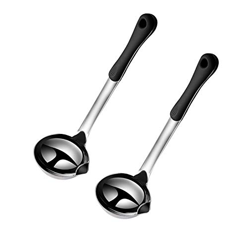 Sugarchef Sauciere mit Anti-Verbrühungs-Griff, Edelstahl-Fettabscheider, Suppenlöffel, Schöpfkelle zum Kochen, 2 Stück von sugarchef