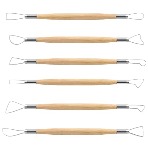Suiwotin 6 Stück doppelseitige Tonformen-Werkzeuge, Holzgriff, Band, Tonwerkzeuge, Töpferwerkzeug, Tondrahtschlaufe, Skulptur-Set für Keramik, Wachsschnitzerei, Modellierung Suiwotin 6 Stück doppelseitige Tonformen-Werkzeuge, Holzgriff, Band, Tonwerkzeuge, Töpferwerkzeug, Tondrahtschlaufe, Skulptur-Set für Keramik, Wachsschnitzerei, Modellierung von suiwotin