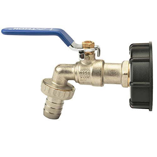 sukudon IBC Tank Tap Adapter 3/4-Zoll-Gewindeanschluss Ersatzteile für Messingventile für S60X6-Wasserspeichertank oder 3/4-Zoll-Metallschlauchanschluss (blau) von sukudon