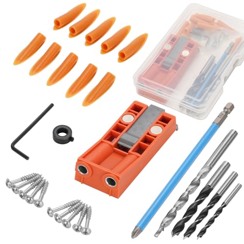 Sukudon pocket hole jig set，Bohrwerkzeuge，angle drill guide，taschenloch bohrschablone，Dübelhilfe Bohrlehre Zum Bohren Von Taschenlöchern Und Schräglöchern von sukudon