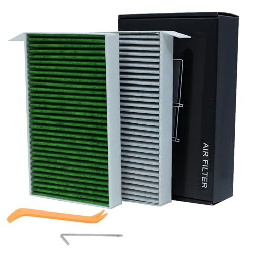 Innenraumfilter Kompatibel mit Tesla Model Y & Model 3 – Ersatz Kabinenluftfilter Aktivkohle, 2er Set für Auto,Grüner Innenraumfilter Kompatibel mit Tesla Model Y & Model 3 – Ersatz Kabinenluftfilter Aktivkohle, 2er Set für Auto,Grüner von suloea