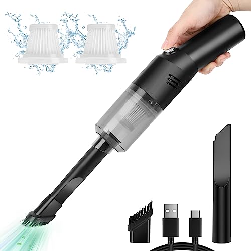 suloea Akku Handstaubsauger,USB aufladbar Tragbar Leicht Mini Auto-Staubsauger Kabellos,Handsauger von suloea