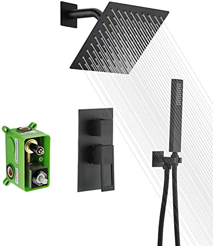 sumerain 2-Funktions-Schwarz-Duschsystem-Set, Mattschwarzer Duschhahn von sumerain