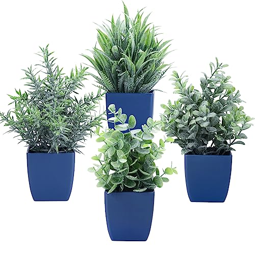 Summer Flower Set mit 4 künstlichen Pflanzen im Topf, kleine künstliche Eukalyptus-Topfpflanze, Mini-Weizengras-Farne, künstliches Grün für Zuhause, Innenbereich, Büro, Tisch, Badezimmer Summer Flower Set mit 4 künstlichen Pflanzen im Topf, kleine künstliche Eukalyptus-Topfpflanze, Mini-Weizengras-Farne, künstliches Grün für Zuhause, Innenbereich, Büro, Tisch, Badezimmer von summer flower