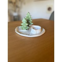 Teelichthalter, Keramik, Handgemacht, Winter - Weihnacht von summerhousekeramik