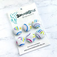 Set Von 6 Weißen Regenbogen Magneten, Stoffknopf Magnet, Büro Dekor, Kühlschrankmagnete, Summerstyle Armbänder von summerstylebracelets