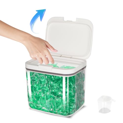 sunal Waschmittel Aufbewahrung 4.5L,Waschpulverbehälter mit luftdichtem Deckel,Mehrzweck-Waschmittelbox, verwendbar für Katzenfutter, Hundefutter-Aufbewahrungsbox,Transparent von sunal