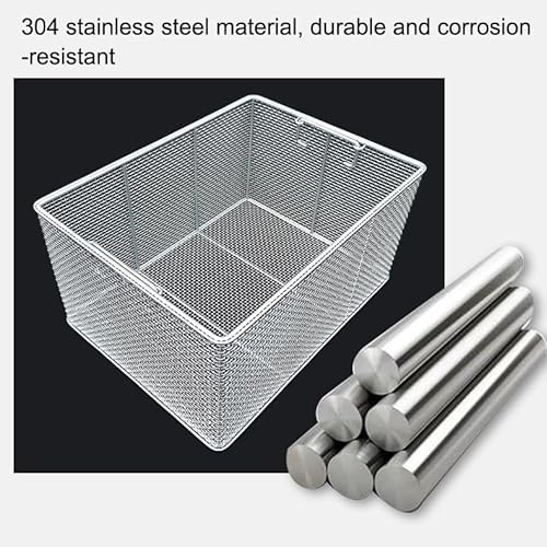 Medizinischer 304 Edelstahl-Netzkorb, Sterilisationskörbe für Instrumentenablagen mit Griff, wiederverwendbar, beständig gegen hohe Temperaturen und hohen Druck(30 * 25 * 10cm) von sunbiaouk