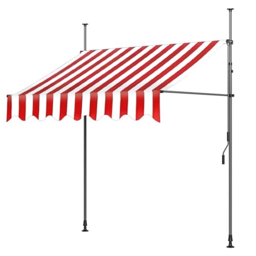 sunbiaouk Einziehbare Terrassenmarkise für den Außenbereich, verstellbare Pergola-Sonnenschutzabdeckung, Winkel- und höhenverstellbar, Gartenschutzdach mit Handkurbel, kein Bohren(A,13.1ftx3.9ft) von sunbiaouk