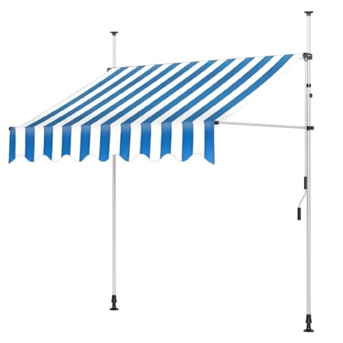 sunbiaouk Einziehbare Terrassenmarkise für den Außenbereich, verstellbare Pergola-Sonnenschutzabdeckung, Winkel- und höhenverstellbar, Gartenschutzdach mit Handkurbel, kein Bohren(C,6.6ftx3.9ft) von sunbiaouk