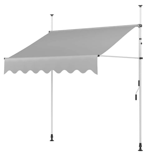 sunbiaouk Manuell einziehbare Markise, stehendes Gartenschutzdach, verstellbare Pergola-Markise, Winkel und Höhe verstellbar, ohne Bohren, für jedes Fenster oder Jede Tür(B,6.6ftx3.9ft) von sunbiaouk