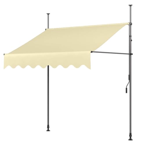 sunbiaouk Manuell einziehbare Markise, stehendes Gartenschutzdach, verstellbare Pergola-Markise, Winkel und Höhe verstellbar, ohne Bohren, für jedes Fenster oder Jede Tür(C,8.2ftx3.9ft) von sunbiaouk