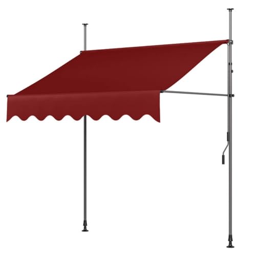 sunbiaouk Manuell einziehbare Markise, stehendes Gartenschutzdach, verstellbare Pergola-Markise, Winkel und Höhe verstellbar, ohne Bohren, für jedes Fenster oder Jede Tür(D,11.5ftx3.9ft) von sunbiaouk