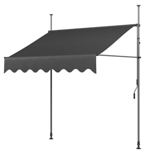 sunbiaouk Manuell einziehbare Markise, stehendes Gartenschutzdach, verstellbare Pergola-Markise, Winkel und Höhe verstellbar, ohne Bohren, für jedes Fenster oder Jede Tür(F,13.1ftx3.9ft) von sunbiaouk