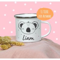 Emaille Tasse Kinder, Kindertasse Koala, Kinderbecher, Personalisierte Tasse, Für Mit Tier, Namen, Tier Emaille Tasse Kinder, Kindertasse Koala, Kinderbecher, Personalisierte Tasse, Für Mit Tier, Namen, Tier von sundholz