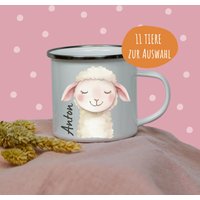 Emaille Tasse Kinder, Kindertasse Schaf, Kinderbecher, Personalisierte Tasse, Für Bauernhoftiere, Mit Namen von sundholz