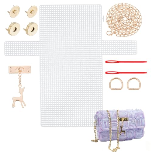 sundrerfect Häkelnetz-Taschen-Kit,taschen häkeln zubehör,Kunststoff-Mesh-Taschenböden mit Dekoration, für Handtaschen, Schulterketten und Nähen, tasche häkeln set sundrerfect Häkelnetz-Taschen-Kit,taschen häkeln zubehör,Kunststoff-Mesh-Taschenböden mit Dekoration, für Handtaschen, Schulterketten und Nähen, tasche häkeln set von sundrerfect