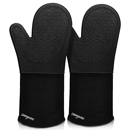 Sungwoo Extra Lange Silikon-Ofenhandschuhe, langlebig, hitzebeständig, Ofenhandschuhe mit gestepptem Innenfutter Sungwoo Extra Lange Silikon-Ofenhandschuhe, langlebig, hitzebeständig, Ofenhandschuhe mit gestepptem Innenfutter von sungwoo