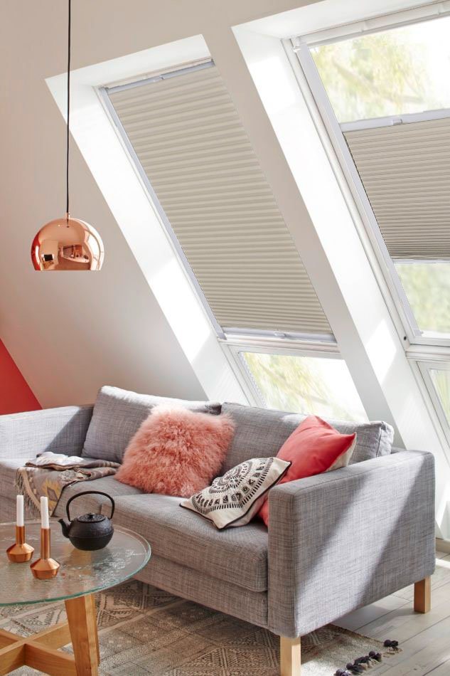 Dachfensterplissee StartUp Style Honeycomb TL, sunlines, Lichtschutz, verspannt, verschraubt, mit Führungsschienen von sunlines