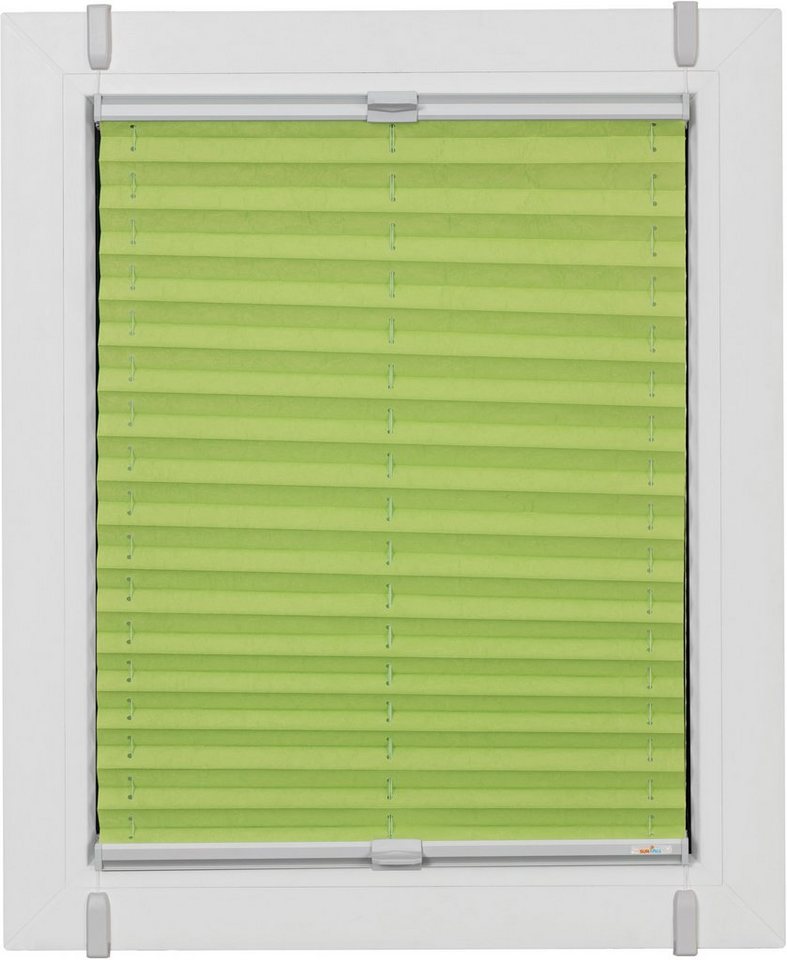 sunlines Plissee One Size Style Crush, blickdicht, ohne Bohren, verspannt, Klemmfix, Zubehörfarbe grau, zum Klemmen von sunlines