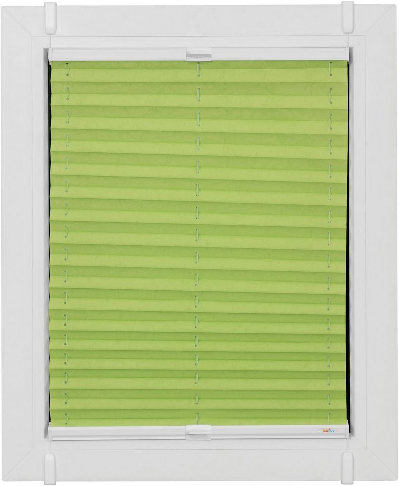 sunlines Plissee One Size Style Crush, blickdicht, ohne Bohren, verspannt, Klemmfix, Zubehörfarbe weiß, zum Klemmen von sunlines
