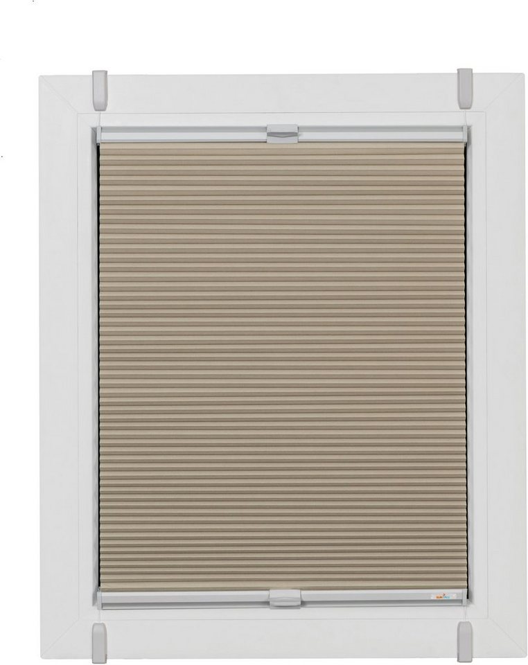 sunlines Wabenplissee One Size Style Honeycomb VD, verdunkelnd, ohne Bohren, verspannt, Klemmfix, Zubehörfarbe grau, zum Klemmen von sunlines