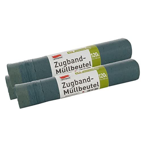 120L Blaue Müllbeutel Mit Zugband (120L Blau 3er) von sunmondo