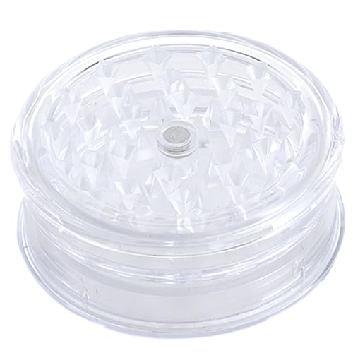3-teiliger Premium Grinder | Material: Kunststoff | Kräutermühle für Gewürze und andere Pflanzen. (Grinder Durchsichtig) für das direkt Sichtbare Ergebnis Durchmesser Ø49mm Perfekt für die Tasche von sunmondo