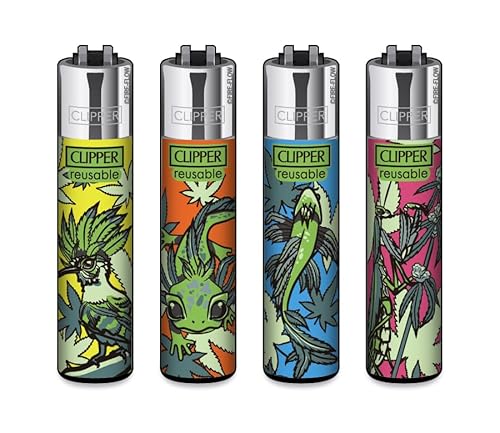 Clipper Feuerzeug 4er Set: (Animal Weeds) von sunmondo